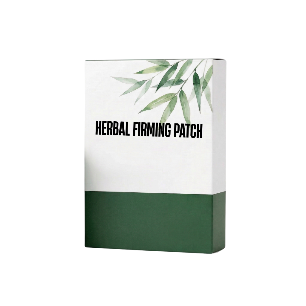 Herbal Firming Patch packaging with green leaves and modern design for a refined skin appearance.