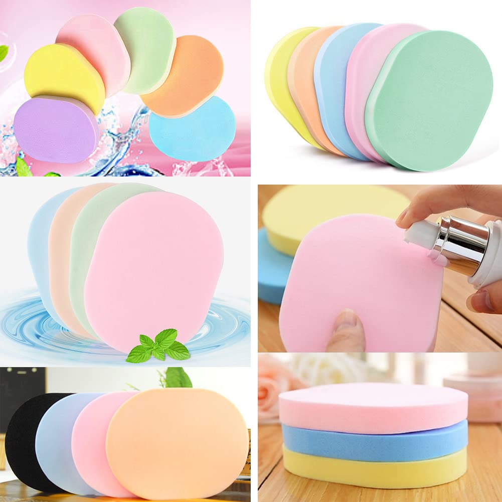 Facial Cleansing Sponge Set featuring soft reusable sponges in pastel colors for effective cleansing and exfoliation.