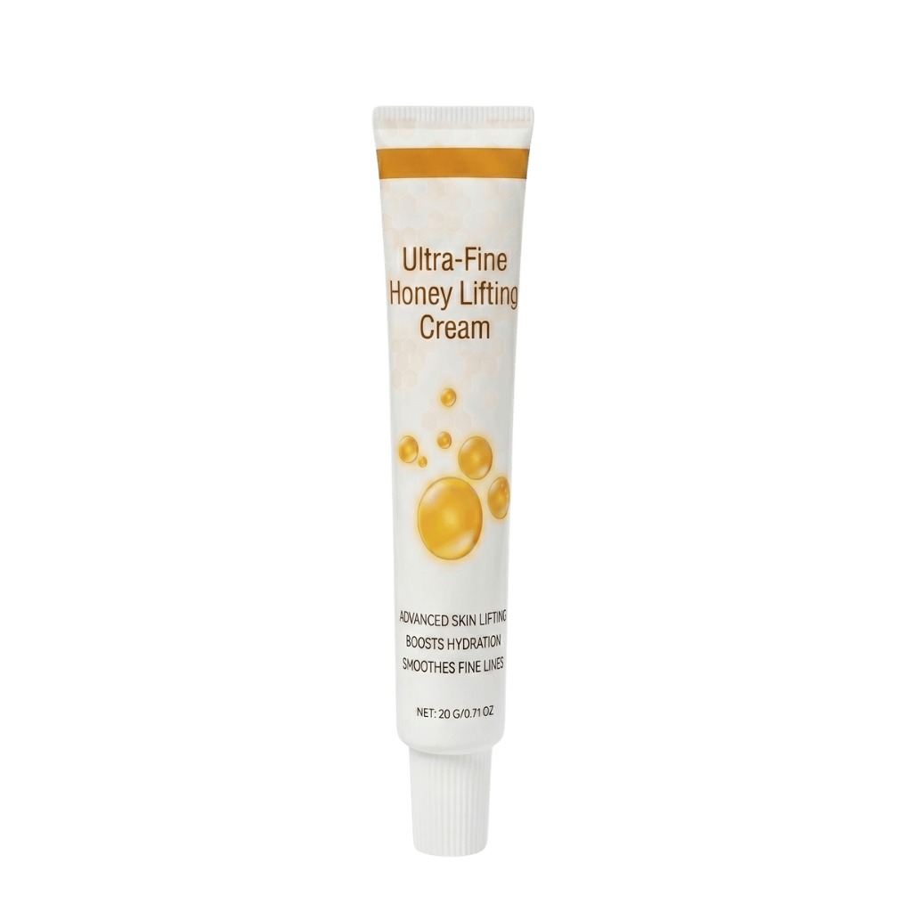 Ultra-Fine Honey Lifting Cream tube showcasing its advanced skin lifting properties and hydrating benefits.