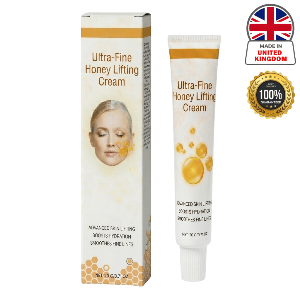 Ultra-Fine Honey Lifting Cream tube and box, designed for skin lifting and hydration support.