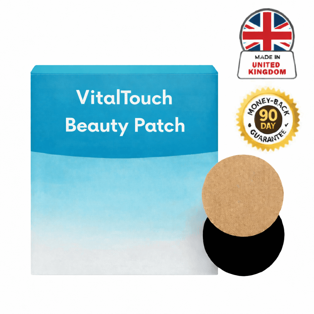 VitalTouch Beauty Patch packaging with one patch on display and guarantee badge.