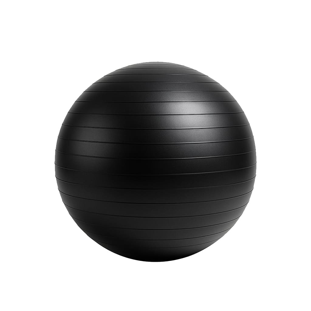 CoreBalance Stability Ball in black, ideal for enhancing posture and core strength during workouts and daily activities.