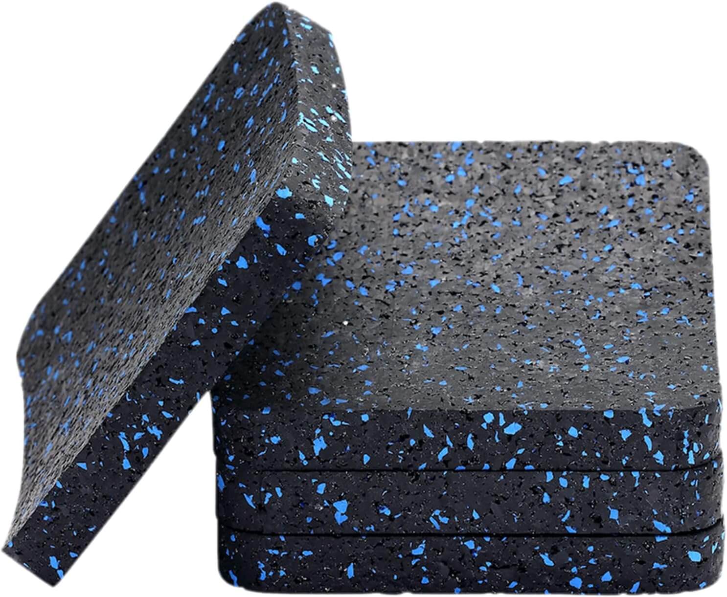 Medivita CoreGuard Mat high-density exercise equipment pad with speckled blue texture for stability and noise reduction.