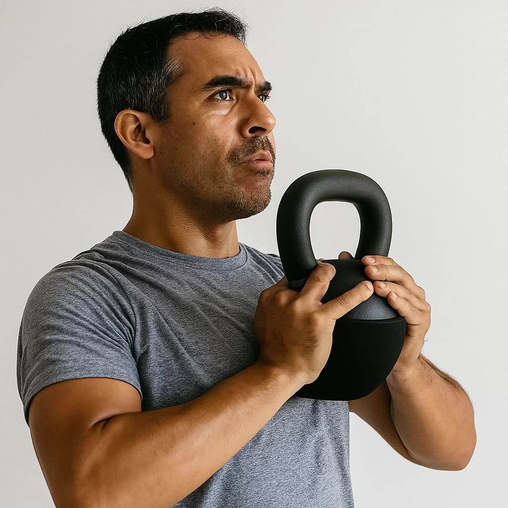 VersaBell ProFlex adjustable weight being used by a man for strength training.